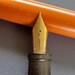 1911 PARKER DUFOLD Jr. Fountain Pen Pat. 4-25-11 Red-Orange Lucky Curve Orange Desk Set Pen No Bite Marks Geo. S Parker Janesville WIS. usa