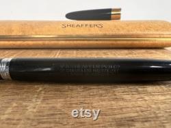 1950's Black and Gold Sheaffer's Fountain Pen and Pencil Set in Original Case