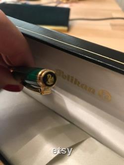 1998 PELIKAN fountain pen, CELEBRY LINE, Smaragd Green and Gold, 585 14c Gold Nib