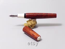32F Amboyna Wood Fountain Rollerball Convertible Pen. Handmade.