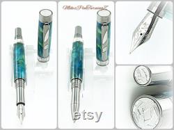 Acrylic Fountain Pen Alien Eyes Acrylic Fountain OR Rollerball Black Titanium and Rhodium Stock 837FP RB CNA