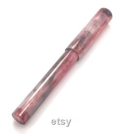 Acrylic Fountain Pen Beautiful Sheer Coral Pink with some Blues Acrylic See Video Bespoke Kitless Fountain Pen 007BSO