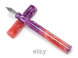 Acrylic Fountain Pen Purple and Flame Orange Crush Acrylic See Video Bespoke Kitless Fountain Pen 005BSE
