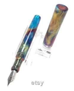 Acrylic Fountain Pen Red Purple Green Yellow and Blue Metallic Sparkle. Acrylic See Video Bespoke Kitless Fountain Pen 010BSO