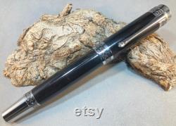 Amazing Chrome and Black Titanium Fountain Pen made with African Blackwood ( 2350)