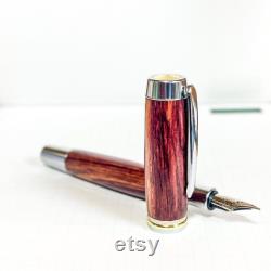 Amazon Rosewood Fountain Pen With Display Case Custom Handmade Fountain Pen JoWo Nib Personalized Engravable Pen Fine Collectors Pen
