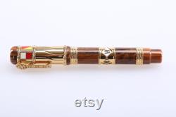 Ancora 1919 Wooden Rollerball Pen Set Engraved Pen Vintage Luxury Gift For Him Executive Pens Ancora Pen Collection Gold Plated Custom Pen