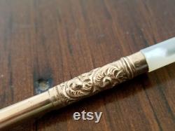 Antique B.Grieshaber Dip Pen, Nib Pen, Mother of Pearl Handle with Ornate Goldtone Nib Piece Fabulous