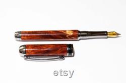 Beaufort Mistral Fountain Pen in Box Elder with Rhodium and Black Chrome Components