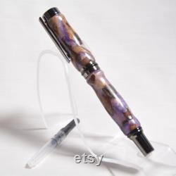 Beautiful Resin and Maple Burl Fountain Pen with Ink Converter