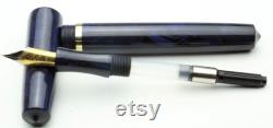 Bespoke, Kitless Blue and Black Ebonite Fountain Pen