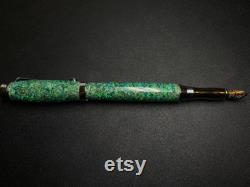Bespoke Sea and Emerald Green Opal Fountain Pen. Changes colour depending on different light conditions. Anniversary birthday Gift.