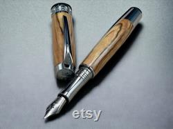 Bethlehem Olivewood, One of a Kind, Highlander SKYE Black Titanium Handmade Fountain Pen, Custom, Artisan Rare and Unique Handcrafted in CO.