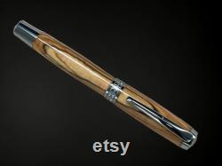 Bethlehem Olivewood, One of a Kind, Highlander SKYE Black Titanium Handmade Fountain Pen, Custom, Artisan Rare and Unique Handcrafted in CO.