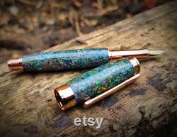 Black Fire Opal Meteorite Fountain Pen, Custom made with premium quality materials, Afterglow option, Complimentary engraving and Gift Box