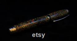 Black Fire Opal Meteorite Fountain Pen, Custom made with premium quality materials, Afterglow option, Complimentary engraving and Gift Box