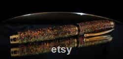 Black Opal Meteorite Fountain Pen, Custom made with premium quality materials, Afterglow option, Complimentary engraving and Gift Box