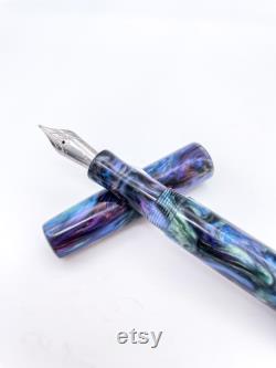 Black Prismatic Pearl Fountain Pen Kitless Fountain Pen Bespoke Fountain Pen Handmade Fountain Pen JoWo 6 Nib