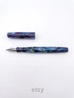 Black Prismatic Pearl Fountain Pen Kitless Fountain Pen Bespoke Fountain Pen Handmade Fountain Pen JoWo 6 Nib