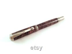 Black maple burl fountain pen Hand carved wood fountain pen in black dyed maple burl