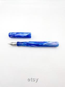 Blue Prismatic Pearl Fountain Pen Kitless Fountain Pen Bespoke Fountain Pen Handmade Fountain Pen JoWo 6 Nib Fountain Pen Gift