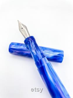 Blue Prismatic Pearl Fountain Pen Kitless Fountain Pen Bespoke Fountain Pen Handmade Fountain Pen JoWo 6 Nib Fountain Pen Gift