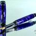 Blue Stabilized Buckeye Burl Fountain Pen with Black Titanium Components