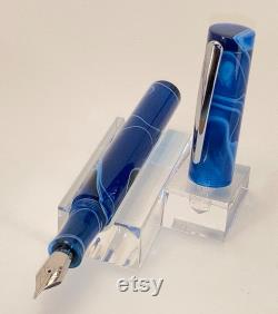 Blue and black acrylic fountain pen