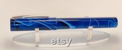 Blue and black acrylic fountain pen