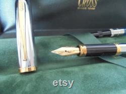 CROSS TOWNSEND MEDALIST fountain pen Chromed and Gold 23K Plated Original in gift box with garantee