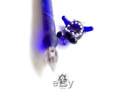 Calligraphy Pen, blue monster, Gift for Men, Glass Dip Pen, Funny , fountain pen