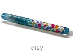 Candy Nougat Teal Acadia Model Custom Handmade Fountain Pen