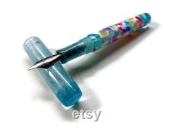 Candy Nougat Teal Acadia Model Custom Handmade Fountain Pen