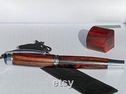 Classy Rosewood Fountain Pen With Display Case Custom Handmade Fountain Pen JoWo Nib Personalized Engravable Pen Fine Collectors Pen