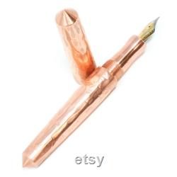 Copper ('Rose Gold') Hammered Spreadbury Custom Loft Bespoke Fountain Pen JoWo or Bock 6 Nib, Gift Box