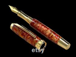 Copper on Fire 24k Gold Highlander 5280 Acrylic Artisan Handcrafted Fountain Pen. Choose From 8 Ink Colors Hand Made in Colorado.