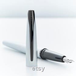 Cross ATX Brushed Metallic Chrome Fountain Pen Engraved Pen Dispatched Next Working Day