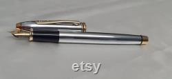 Cross Townsend Medalist Chrome Fountain Pen 23kt Gold Plated Appointments 23kt Gold Plated M Nib