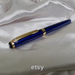 Curtis Australia Komo Diamond Fountain Pen Blue Gold Trim
