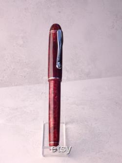 Custom Red Round Top Fountain Pen
