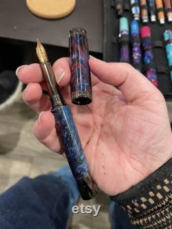 Custom Turned Fountain Pen (Resin or Wood)