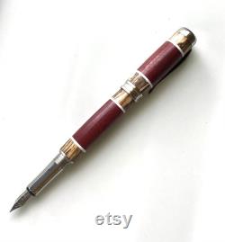 Custom Wooden Fountain Pen Purple Heart and Spalted Hackberry USA Stainless Steel Hardware SSE500FP