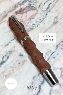 Custom engraved fountain pen, Personalized pen for gift, Unique handmade chunky ink pen customized
