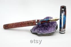 Custom made Fountain Pen Big Leaf Burl Silver Series