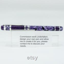 Custom made Fountain Pen Diamond Cast Silver Series