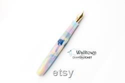 DiamondCast Unicorn Poop with Unicorn Inlay Watts Slim Model 6 Jowo Nib Handmade Fountain Pen