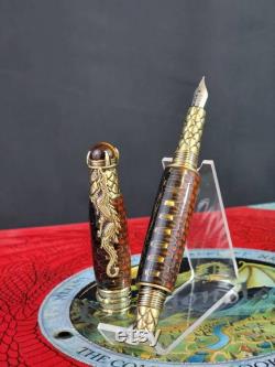Dragon Fountain Pen, Tigers Eye.
