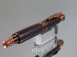 Dragon, Handmade Fountain Pen in Antique Copper and Copper Dragon Scales