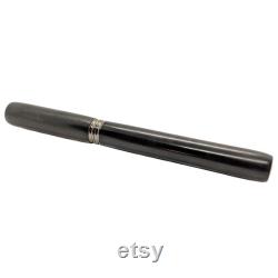 Ebony fountain pen personalized and in a wooden fountain pen case.