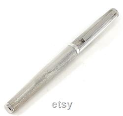 Engine Turned Fountain Pen 925 Sterling Silver English Hallmarks By JewelAriDesigns